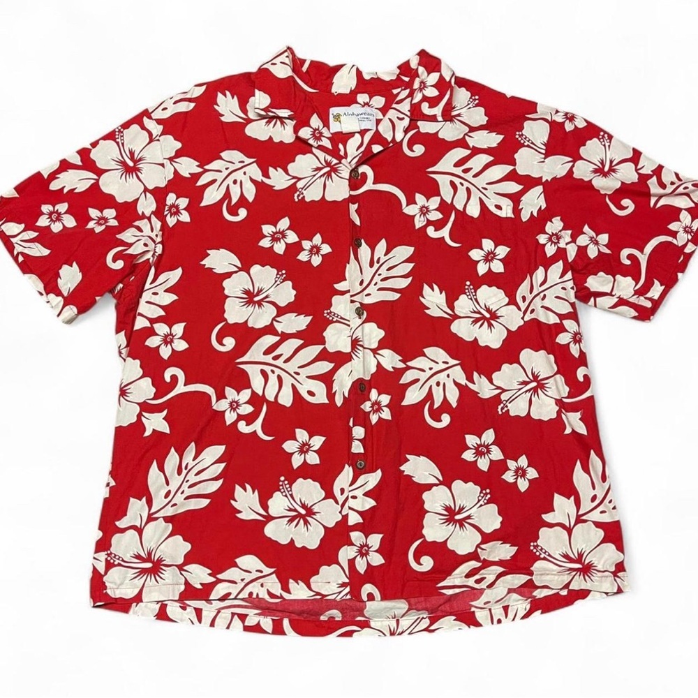Alohawears Clothing Company Red White USA Men’s 2XL Hawaiian Shirt